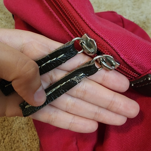 Tommy Hilfiger Hot Pink Tote Bag, Gym Bag , shoulder purse with zipper, vintage - Picture 10 of 15